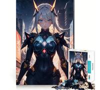 Anime Cyberpunk Girl Jigsaw Puzzle 1000 Piece Creative Skill Toy Clean Cut Sturdy Components Travel-friendly Brain Game Gift (50x75cm)