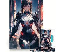 Anime Cyberpunk Girl Jigsaw Puzzle 1000 Recall Fun Play Advanced Laser Cutting Tech Holiday Indoor Entertainment Toy (38x52cm)