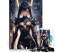 Anime Cyberpunk Girl Jigsaw Puzzle 1000 Recall Fun Play Advanced Laser Cutting Tech Holiday Indoor Entertainment Toy (38x52cm)