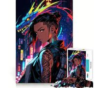 Anime Cyberpunk Girl Jigsaw Puzzles for Adults 1000 Mind Boost Game Uniform Size Precise Pieces Travel-friendly Brain Game Gift (50x75cm)