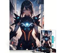 Anime Cyberpunk Girl Jigsaw Puzzles1000 Pieces Recall Skill Fun Professional Grade Cutting Thoughtful Gift for Mind Activity (38x52cm)