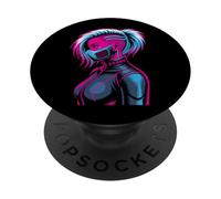Anime Cyberpunk Girl Sci-fi Anime Manga Cat Ears Girl PopSockets Adhesive PopGrip