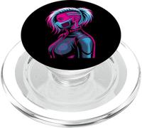 Anime Cyberpunk Girl Sci-fi Anime Manga Cat Ears Girl PopSockets PopGrip for MagSafe