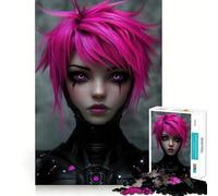 Anime Cyborg Girl 1000-piece Jigsaw Puzzles Brain Training Fun Tight Interlock No Gaps Bonding Activity for Loved Ones (38x52cm)