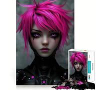 Anime Cyborg Girl Adults 1000 Pieces Puzzle Mind Training Fun Burr Free Clean Cut Pieces Heartwarming Gathering Activity (38x26cm)