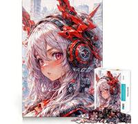 Anime Cyborg Girl Jigsaw Puzzles for Adults 1000 Mind Boost Game Uniform Size Precise Pieces Travel-friendly Brain Game Gift (50x75cm)