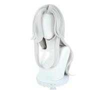 Anime Cyno Cosplay Wig, Silvery White Long Hair Wigs for Halloween Costume Party Accesorios