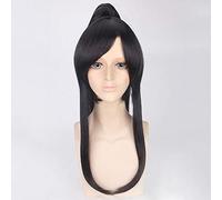 Anime D.Gray-man Yu Kanda Cosplay Wig With Ponytail 60cm Synthetic Long Black Hair Kanda Male Wigs + wig cap D.Gray-man Kanda wig 226