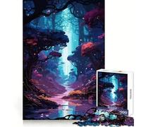 Anime Dark Forest River 1000 Piece Jigsaw Puzzles for Adults Jigsaw Mental Sharpness Quiet Enjoyment Smooth Edges Heartfelt Gift (38x52cm)