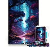 Anime Dark Forest River Adults Puzzles 1000 Piece Jigsaws Recall Skill Fun High Precision Die Cut Easy to Learn Family Enjoyment (38x26cm)
