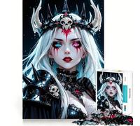 Anime Dark Queen with Crown 1000 Piece Jigsaws for Adults Brain Recall Game Tight Interlock No Gaps Calming Mental Break Activity (50x75cm)