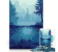 Anime Dark River Forest Adults Puzzles 1000 Piece Jigsaws Recall Skill Fun High Precision Die Cut Easy to Learn Family Enjoyment (50x75cm)