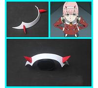 Anime DARLING in the FRANXX 02 Cosplay Wigs Zero Two 100cm Long Pink Synthetic Hair Perucas Cosplay Wig + Wig Cap + Hairclip OneSize WigandHairband ( Color : OnlyHairband , Size : OneSize )