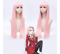 Anime DARLING in the FRANXX 02 Cosplay Wigs Zero Two Wigs 100cm Long Pink Synthetic Hair Perucas Cosplay Wig+ Wig Cap