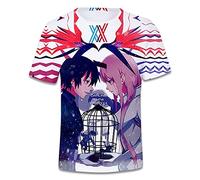 Anime Darling in The Franxx 3D Printed T-Shirt Zero Two Printed Short Sleeve Blouse Loose O-Neck Top