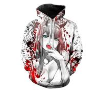 Anime Darling in The FRANXX Zero Two Hoodie Sweatshirt Unisex Cosplay Hoody 3D Printed Pullover Hooded Sweater