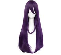 Anime Ddlc Doki Doki Literature Club Yuri Women Purple Long Wig Cosplay Costume Heat Resistant Synthetic Hair Party Role Play+ Wig Cap