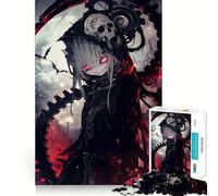 Anime Deadly Moon Vampire Jigsaw 1000 Pieces Focus Building Toy Zero Gap Rewarding Activity for Rainy Days (38x26cm)