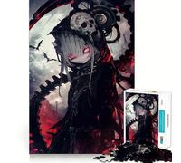 Anime Deadly Moon Vampire Jigsaw 1000 Pieces for Teenagers Mind Boost Fun Zero Gap Captivating Leisure for Cozy Indoors (38x52cm)
