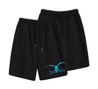 Anime Death Note Baggy Jogging Shorts Mens Sweat Comfy Summer Bottom Shorts Death Note Casual Joggers Shorts with Elasticated Waist L·Lawliet Drawstring Shorts