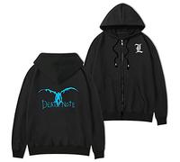 Anime Death Note Hoodie L Lawliet Hoodie Pullover Unisex Long Sleeves The Shinigami Ryuk Hoodie with Zipper for Death Note Fans