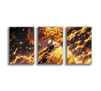 Anime Demon Canvas Poster Cenitsus Wall Art Aesthetic Slayer Decor for Home Living Room Bedroom Dormitory Unframed 12 x 18 inches (30 x 45 cm), Pack of 3