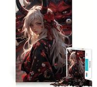 Anime Demon Elf Girl 1000-piece Jigsaw Puzzles Brain Focus Game Expert Cutting Craftsmanship Fascinating Hobby for Idle Moments (50x75cm)