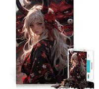 Anime Demon Elf Girl 1000 Piece Jigsaw Puzzles for Teenagers Recall Fun Play Tight Interlock No Gaps Family Fun Night Activity (38x26cm)