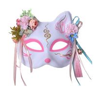 Anime Demon Fox Mask Hand-painted Japanese Kitsune Mask Cosplay Prop For Masquerade Festival Ball.