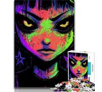 Anime Demon Girl 1000 Piece Jigsaw Puzzle for Adults And Teenagers,Staycation Kill Time with Fully Interlocking Randomly Shaped Pieces (38x26cm)