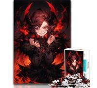 Anime Demon Girl 1000 Piece Jigsaw Puzzles for Teenagers,Stress Reliever Staycation Kill Time with Matching Poster And Trivia Sheet 38x26cm
