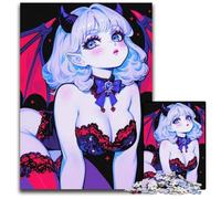 Anime Demon Girl Illustration 1000Piece Jigsaw Puzzle Challenging Puzzles Ideal for Lover Perfect Christmas New Year Valentine's Gift 1000 PCS(75x50cm)