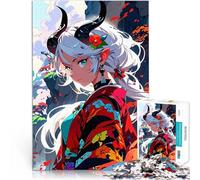 Anime Demon Girl in KimonoJigsaw Puzzles for Adults 1000 Piece Educational Games DIY Toys is ideal as gifts for the whole family 38x26cm