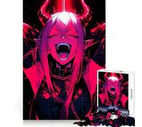 Anime Demon Girl Jigsaw 1000 Pieces for Teenagers Analytical Skill Serene Escape Tight Join Holiday Present (38x52cm)