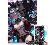 Anime Demon Girl Jigsaw 1000 Pieces for Teenagers Memory Train Fun Clean Seamless Connection Relaxing Indoor Group Activity (38x52cm)