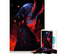 Anime Demon Girl Jigsaw Puzzles for Adults 1000 Mind Boost Game Uniform Size Precise Pieces Travel-friendly Brain Game Gift (38x52cm)