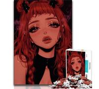 Anime Demon Girl Jigsaw Puzzles for Adults Teenagers Jigsaws Puzzle,Relax Games Is Ideal As A Gift for The Whole Family 50x75cm