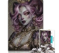 Anime Demon Girl Jigsaw Puzzles for Teenagers 1000 Piece Puzzle,Help The Brain Exercise Addictive Toys to Cultivate Patience A Work of Art 50x75cm