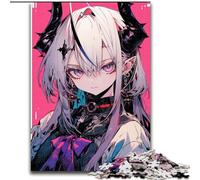 Anime Demon Girl Jigsaw Puzzles for Teenagers 1000 Piece Puzzle, Stress Reliever Staycation Kill Time Funny Gift (50x75cm)