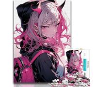 Anime Demon Girl Jigsaws 1000 Pieces for Adults,Staycation Kill Time Every Piece Is Unique - Challenging Family Fun Game (75x50cm)