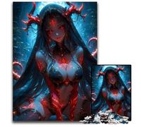 Anime Demon Girl Piece Jigsaw Puzzle Challenging Puzzles Brain Teaser Game Interactive Family Game Suitable for Ages 14 1000 PCS(38x26cm)