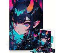 Anime Demon Girl Portrait Jigsaw Puzzles for Adults 1000 Mind Boost Game Uniform Size Precise Pieces Travel-friendly Brain Game Gift (50x75cm)