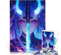 Anime Demon Girl with Sworpuzzles for teenagers 1000 pieces Hand speed competition for is ideal as a gift for the whole family 38x26cm