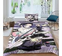 Anime Demon Slaye Comforter Set,Quilt Set Soft Microfiber Bedding Set for Kids Girls Boys Teens Room Decor,Kochou Shinobu Cartoon Adult Duvet Insert,1 Pillowcase for All Season Single(135x200cm)