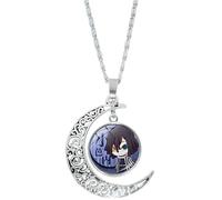 Anime Demon Slayer Cosplay Necklace Moon Pattern Iguro Obanai Pendant Anime Character Accessories Alloy Process Gifts for Men Women Kids Manga Fans
