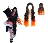 Anime Demon Slayer Kamado Nezuko Cosplay Wig for All Characters Halloween Carnival Party for Women Girls and Boys