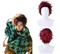 Anime Demon Slayer Kamado Tanjirou Cosplay Wig for All Characters Halloween Carnival Party for Women Girls and Boys