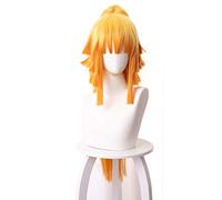 Anime Demon Slayer Kimetsu no Yaiba Agatsuma Zenitsu Women Ponytail Long Wig Cosplay Costume Heat Resistant Synthetic Hair Wigs