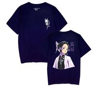 Anime Demon Slayer Tshirt Kochou Shinobu 3D Printed Tee Shirt Tops Short Sleeve T-shirt Navy