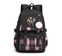 Anime Demon Tanjiro Nezuko Slayers Daypacks Travel Backpack Fashion School Bags for Teens Girls Women Students with Kawaii Pendant